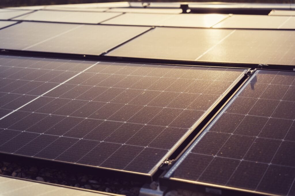 Solar panels generating off-grid power